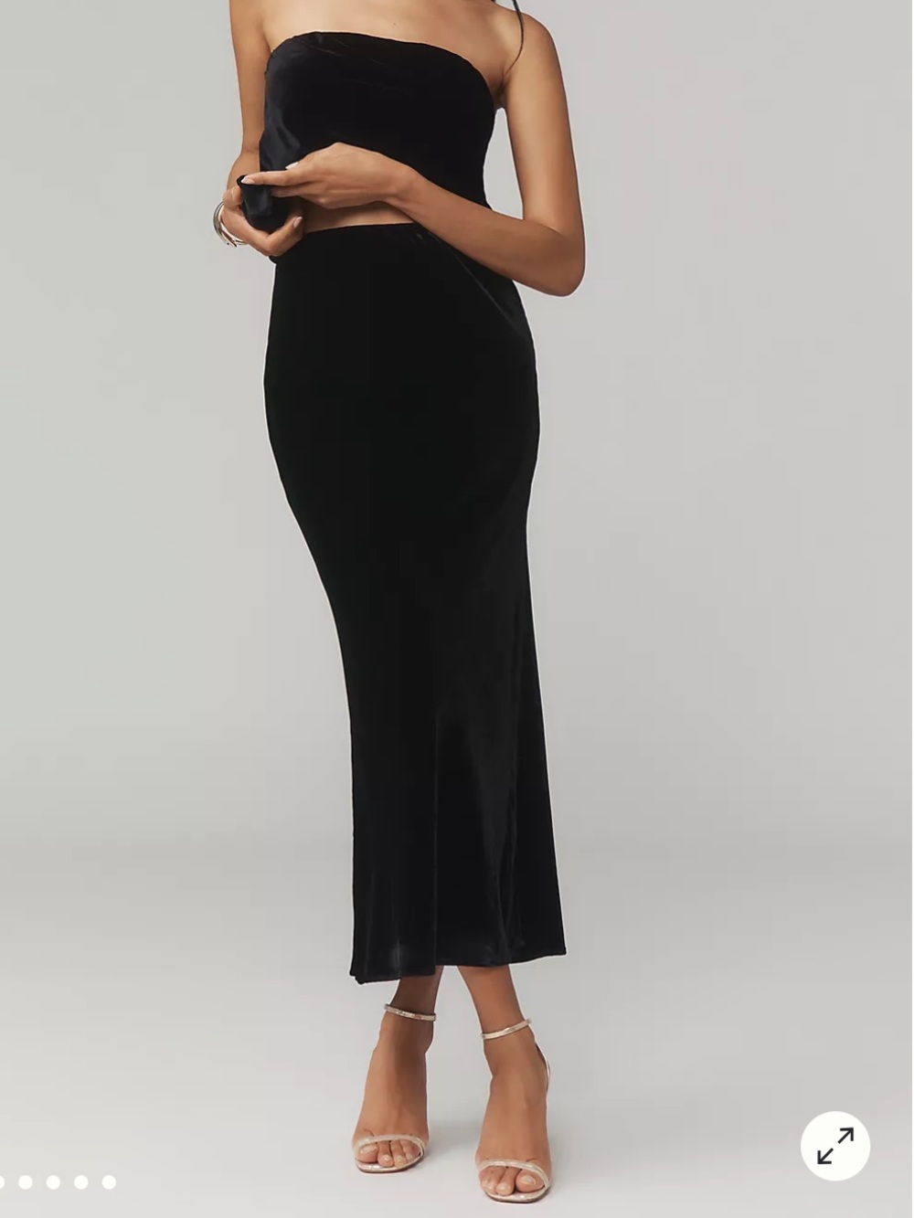 NWT Anthropologie Tilda black velvet slip skirt small s midi